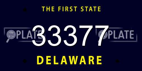 33377 Delaware License Plate