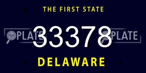 33378 Delaware License Plate