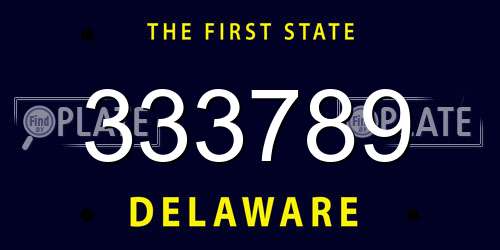 333789 Delaware License Plate