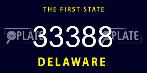 33388 Delaware License Plate