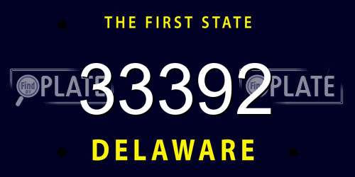 33392 Delaware License Plate