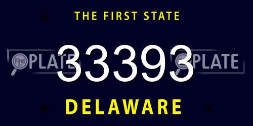 33393 Delaware License Plate