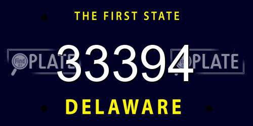 33394 Delaware License Plate