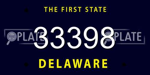 33398 Delaware License Plate