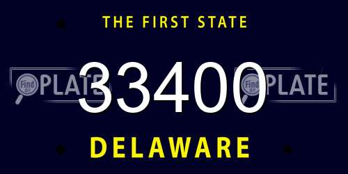 33400 Delaware License Plate