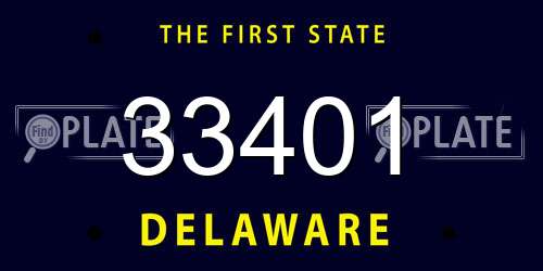 33401 Delaware License Plate