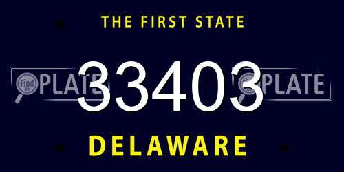 33403 Delaware License Plate