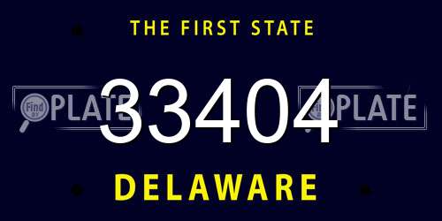 33404 Delaware License Plate