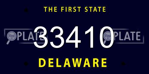33410 Delaware License Plate