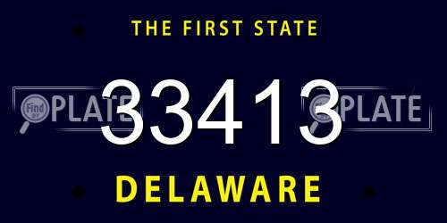 33413 Delaware License Plate
