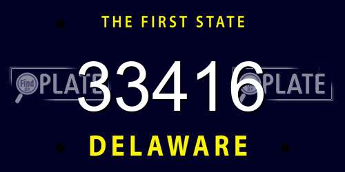 33416 Delaware License Plate