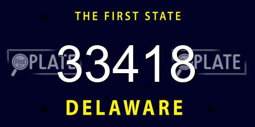 33418 Delaware License Plate