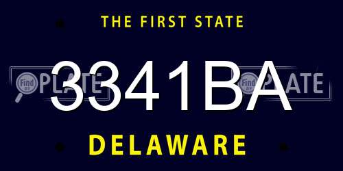 3341BA Delaware License Plate