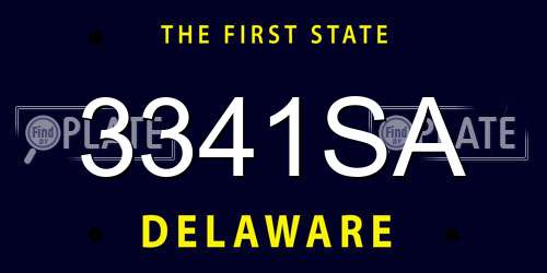 3341SA Delaware License Plate