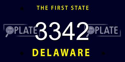 3342 Delaware License Plate