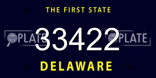 33422 Delaware License Plate