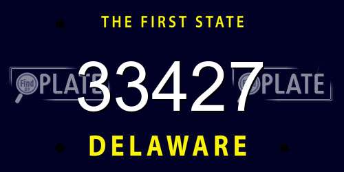 33427 Delaware License Plate