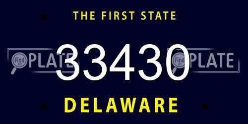 33430 Delaware License Plate