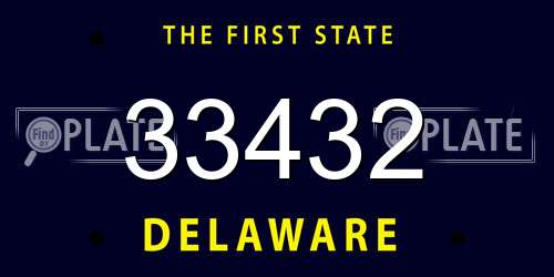 33432 Delaware License Plate