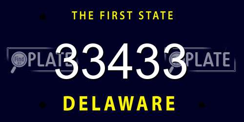 33433 Delaware License Plate