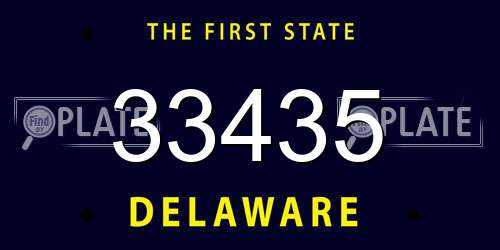33435 Delaware License Plate