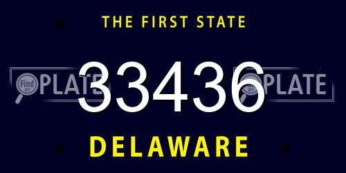 33436 Delaware License Plate