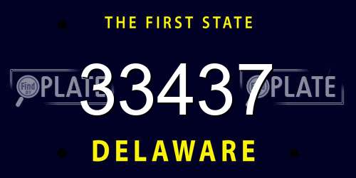 33437 Delaware License Plate