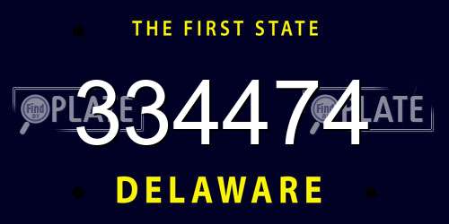 334474 Delaware License Plate