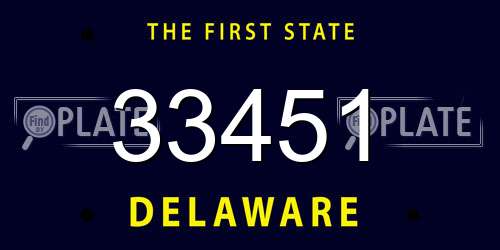 33451 Delaware License Plate