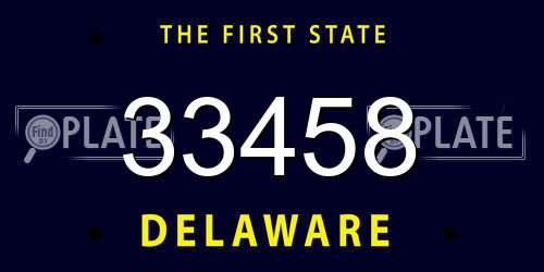 33458 Delaware License Plate