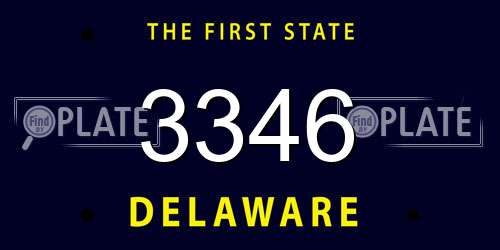 3346 Delaware License Plate