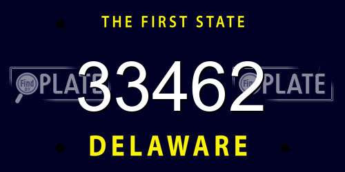 33462 Delaware License Plate