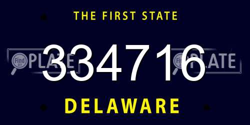 334716 Delaware License Plate