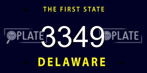 3349 Delaware License Plate