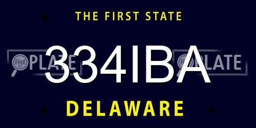 334IBA Delaware License Plate