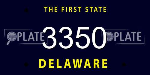 3350 Delaware License Plate