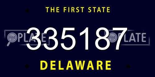 335187 Delaware License Plate