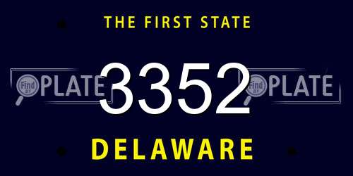 3352 Delaware License Plate