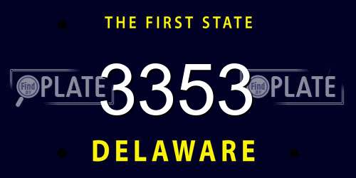 3353 Delaware License Plate