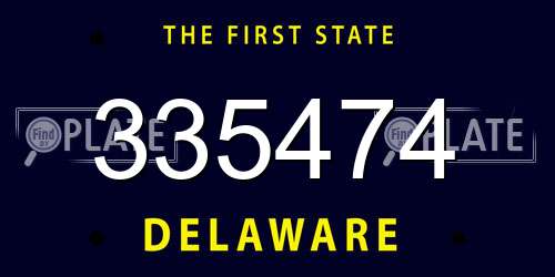 335474 Delaware License Plate