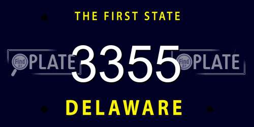 3355 Delaware License Plate