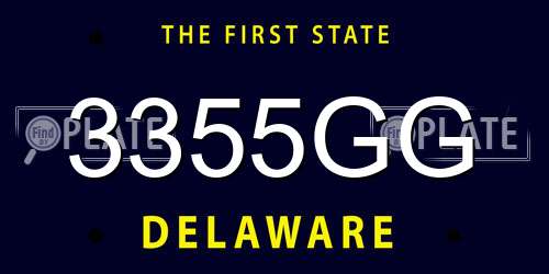 3355GG Delaware License Plate