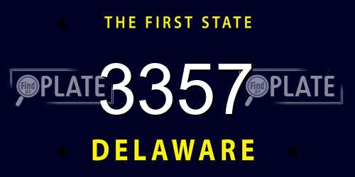 3357 Delaware License Plate