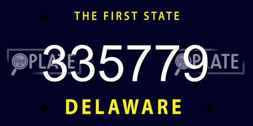 335779 Delaware License Plate