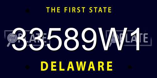 33589W1 Delaware License Plate
