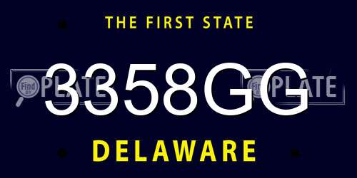 3358GG Delaware License Plate