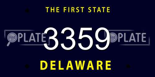 3359 Delaware License Plate