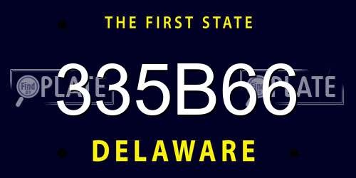 335B66 Delaware License Plate