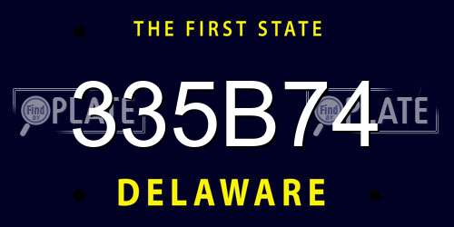335B74 Delaware License Plate