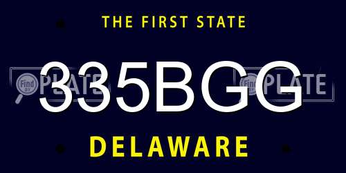 335BGG Delaware License Plate